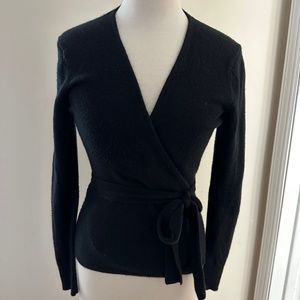 DVF Black wrap sweater
